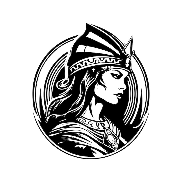 odin, vintage logo line art concept black and white color, hand drawn  illustration 24661813 Vector Art at Vecteezy