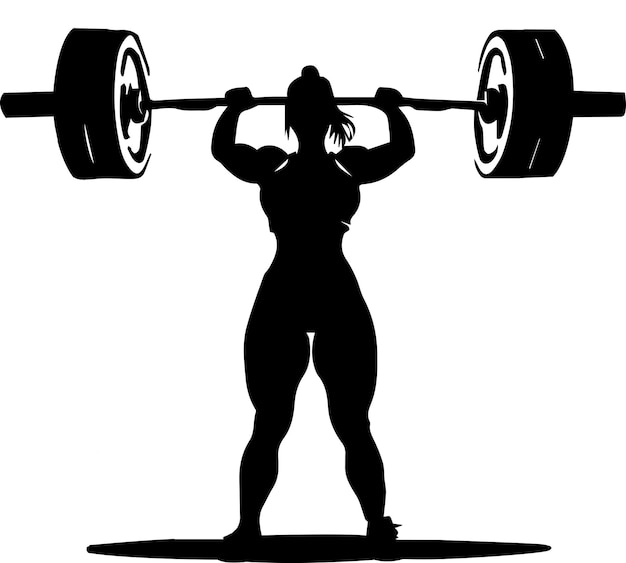 Vector female weightlifter vector silhouette