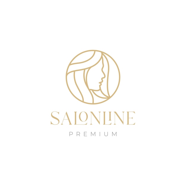 Female with hair style care logo design