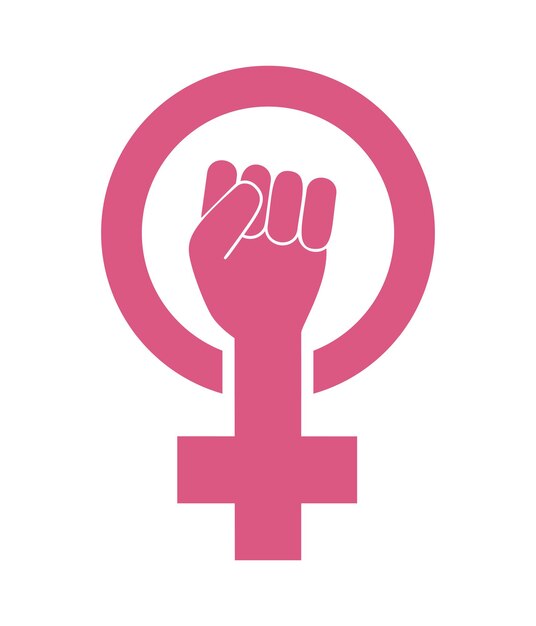 Vector female woman feminism protest concept. girl power vector icon isolated on white background