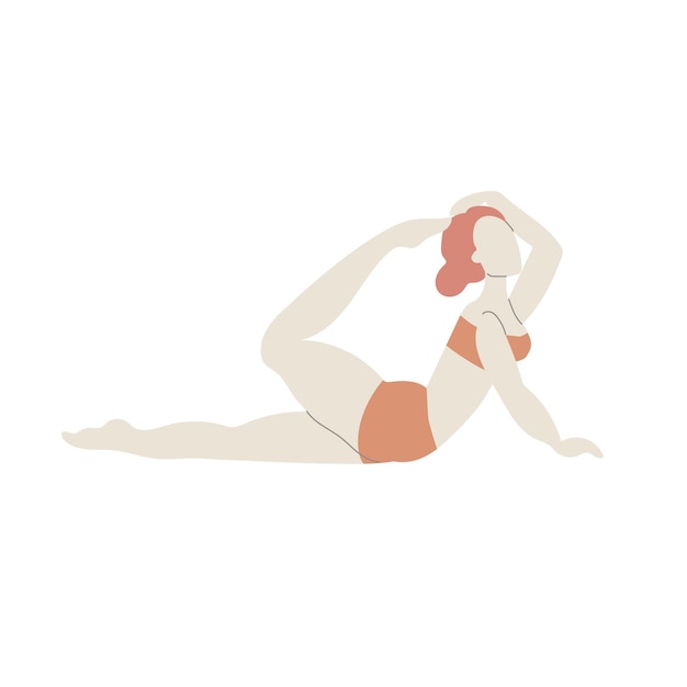 Vettore istruttore di yoga femminile isolato su sfondo bianco