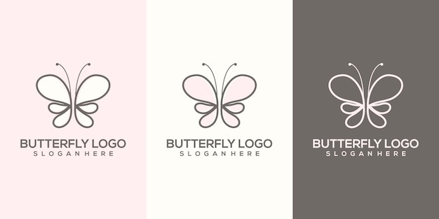 Feminim abstract butterfly logo template