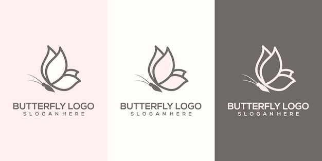 Feminim abstract butterfly logo template