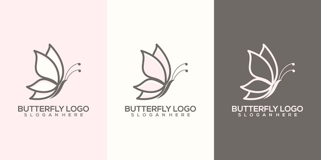 Feminim abstract butterfly logo template