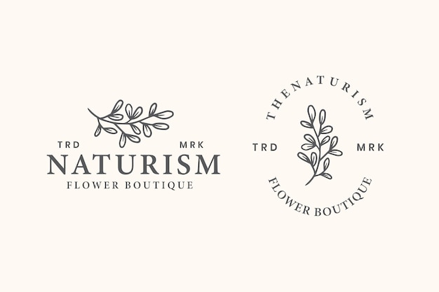 Vector feminime botanical logo template