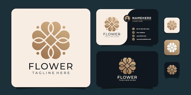 Feminine beauty flower plant logo