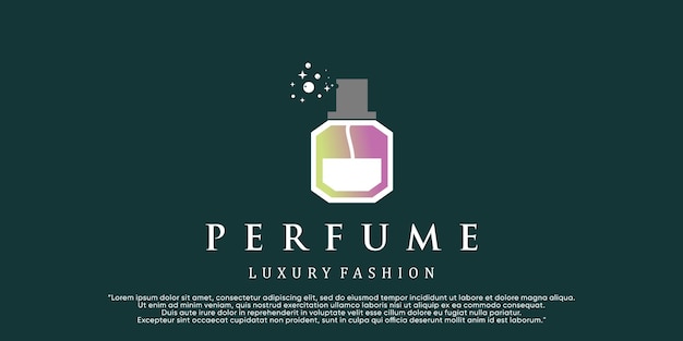 Feminine beauty perfume logo template creative linear style fragrance spray bottle luxury design premium vector