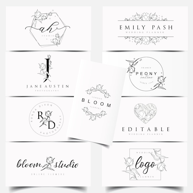 Feminine botanical logo designs