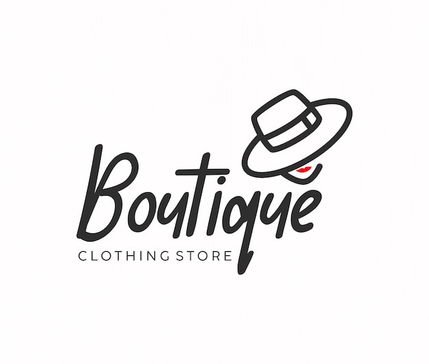 Vector feminine boutique shop logo design