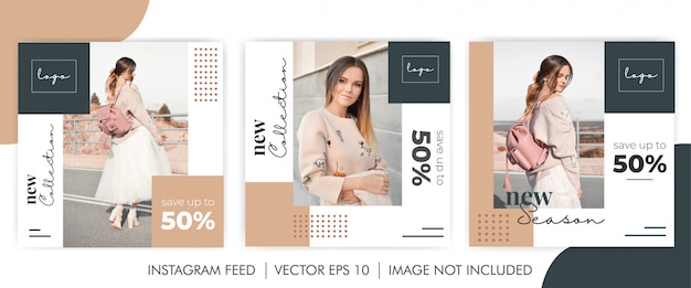 Feminine bundle new collection  social media banner template