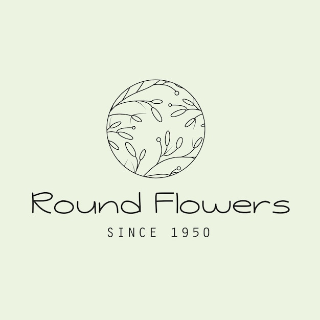 Vector feminine circle flower logo