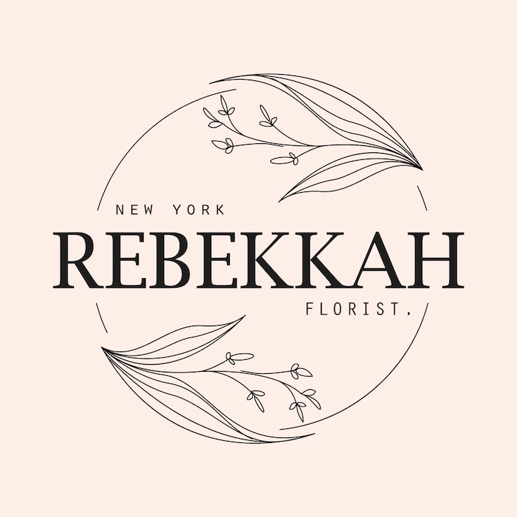 Vector feminine circle flower logo 