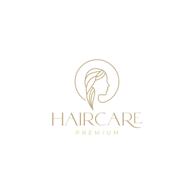 Feminine female hair care logo design