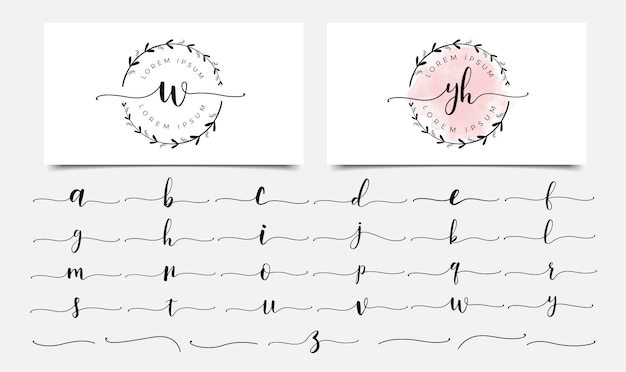 Vettore modello di progettazione di logo lettere femminili floreali