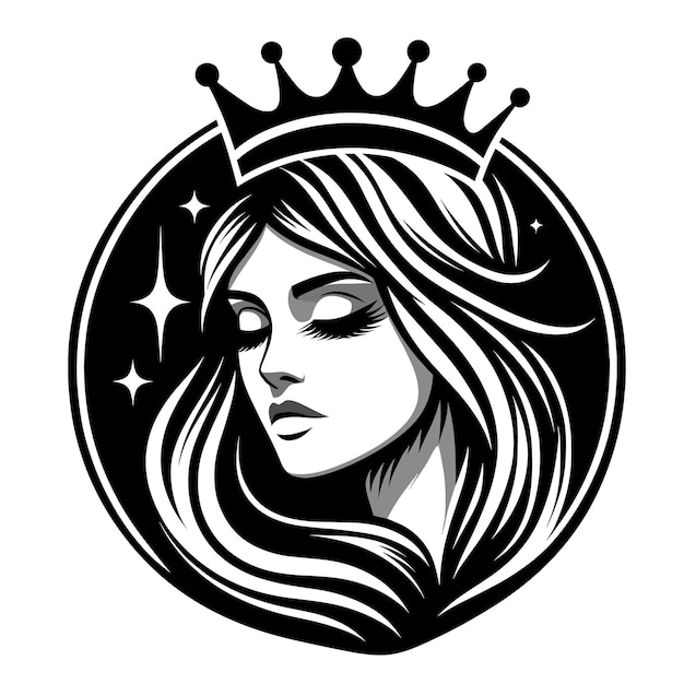 Vettore feminine flourish un logo monocromatico che celebra la bellezza
