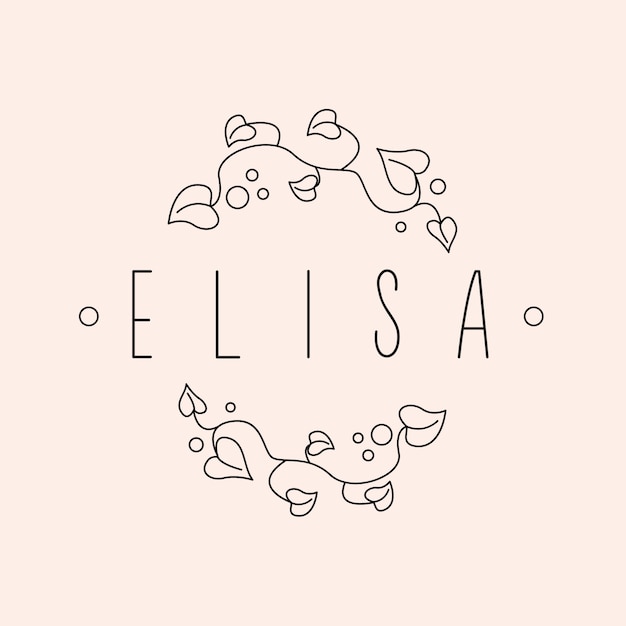 Vector feminine flower circle logo