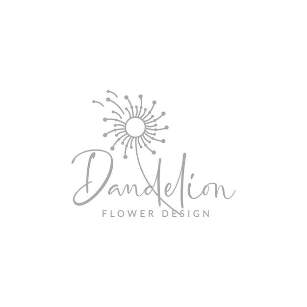 Feminine flower dandelion logo design vector graphic symbol icon illustration creative idea