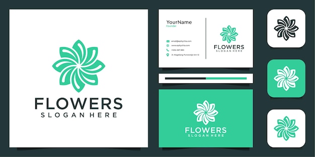 Feminine flower logo and business card inspiration