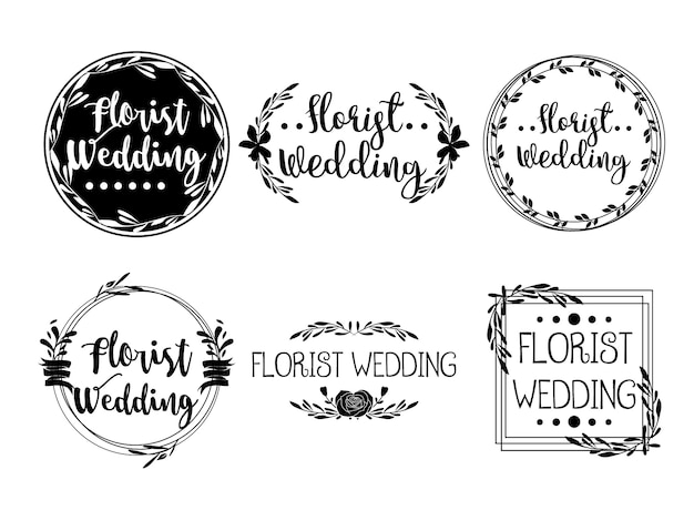 Feminine flower logo templates bloemist wedding planner