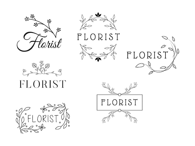 Modelli di fiori femminili logo florist wedding planner