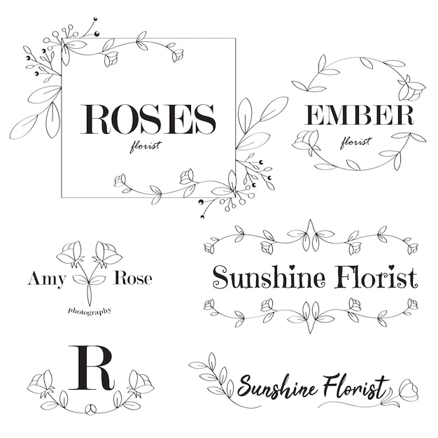 Feminine Flower Logo Templates Florist