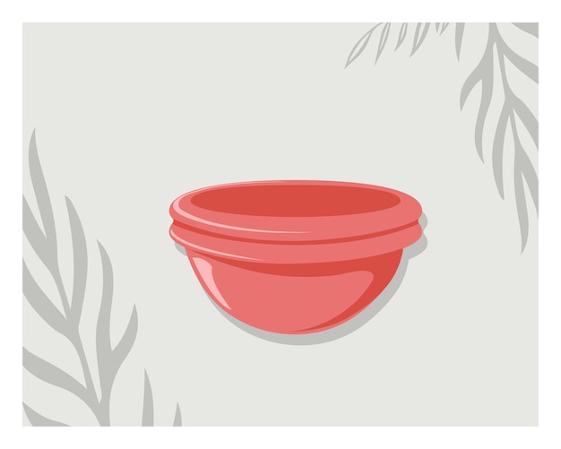 Feminine hygiene illustration of menstruation disc with shadow leaves in the background