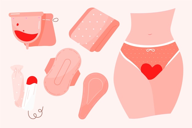 Vector feminine hygiene products concept