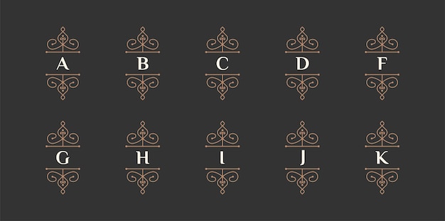 Vector feminine initial logo collection