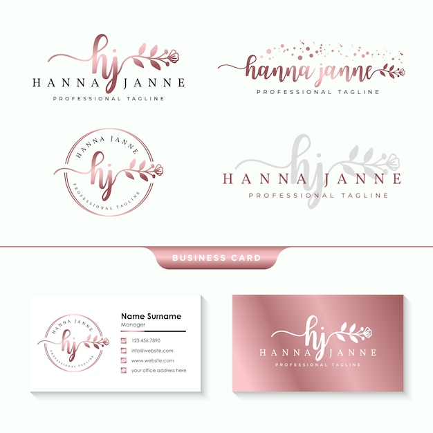 Vector feminine logo collections template