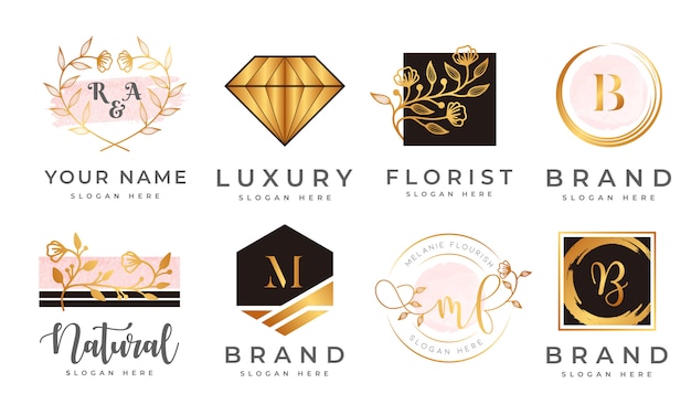 Vector feminine logo collections template