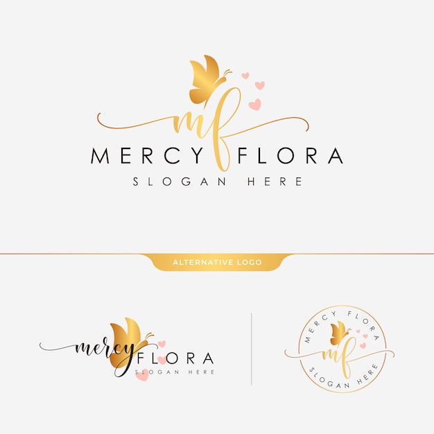 Vector feminine logo collections template