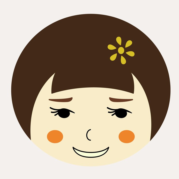 Vector feminine look abstract personage mascot design funny face cute iconx9