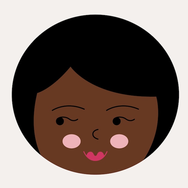 여성스러운 모습 추상 인물 마스코트 디자인 재미있는 얼굴 귀여운 iconx9