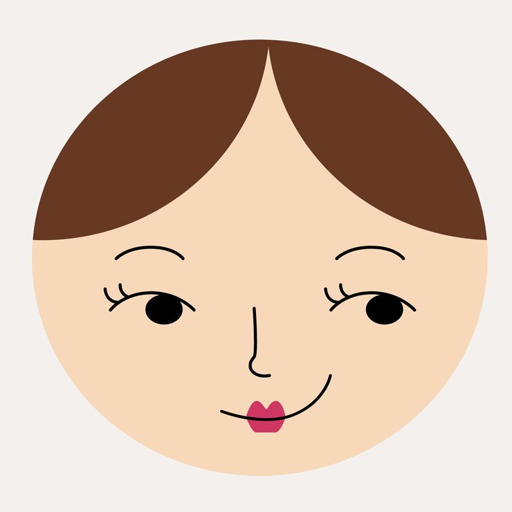 Vector feminine look abstract personage mascot design funny face cute iconx9