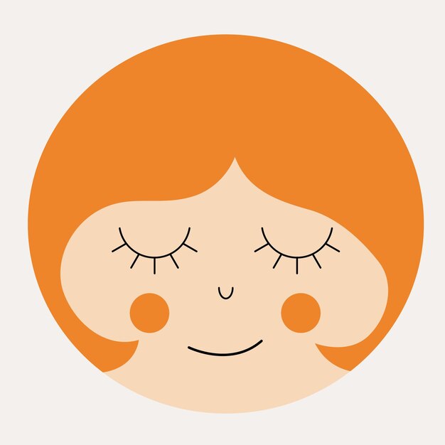 Feminine look abstract personage mascot design funny face cute iconx9