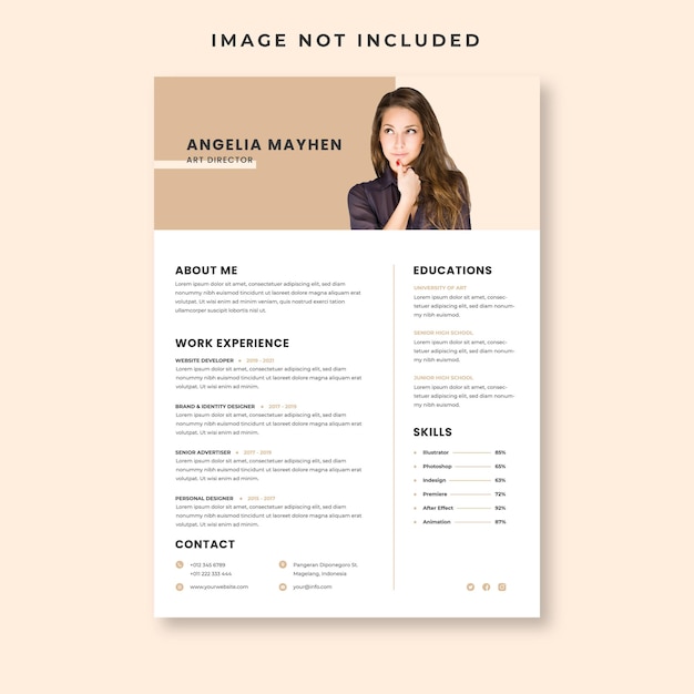 Feminine minimalist cv resume template