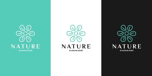 Feminine nature logo design for salon, yoga and branding