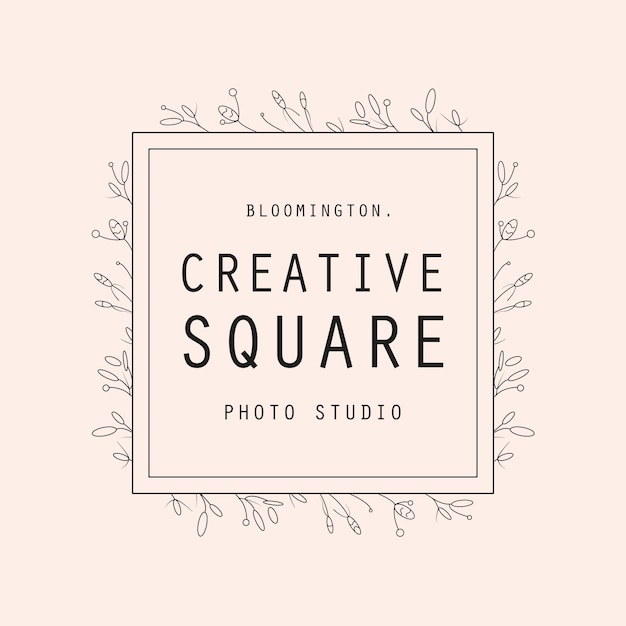 Feminine square flower logo