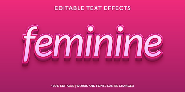 Feminine text  style editable text effect