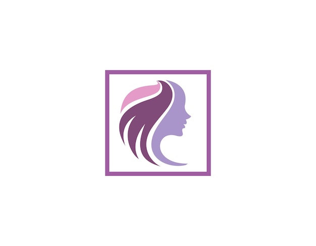 Feminine woman with beauty logo and icon template