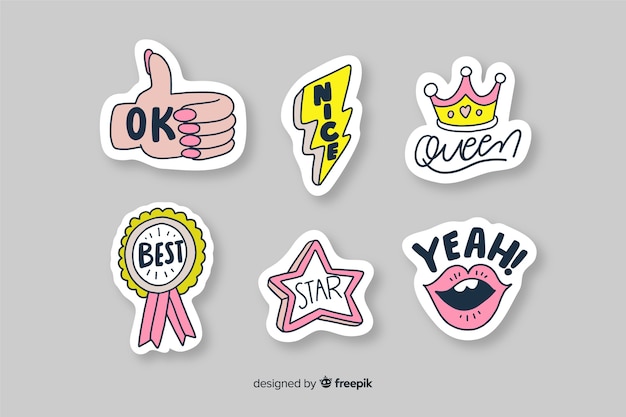 Vector feminist stickers to decorate photos