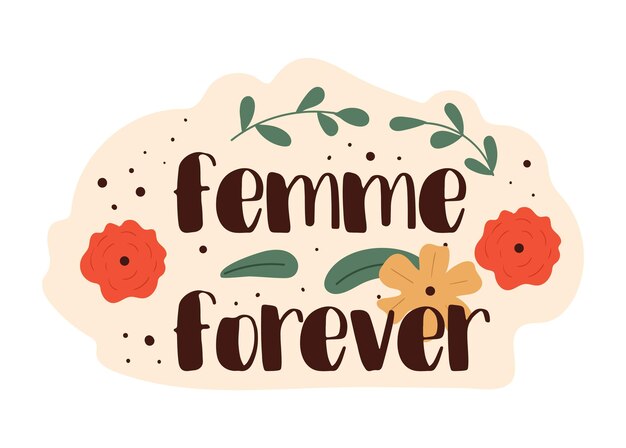 Femme slogan sticker