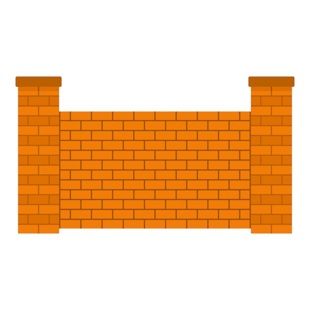 Fence of brick icon Flat illustration of fence of brick vector icon for web