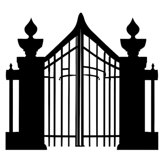 Vector fence gate vector illustration