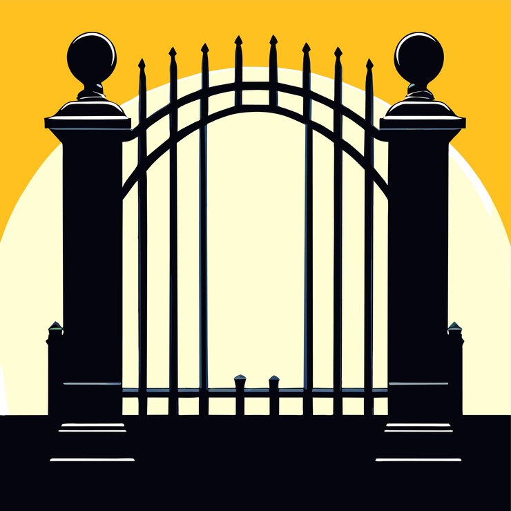Vector fence gate vector illustration