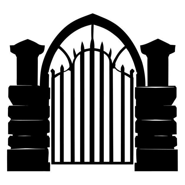 Vector fence gate vector illustration