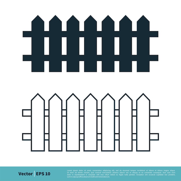 울타리 아이콘 벡터 로고 템플릿 일러스트 디자인 벡터 EPS 10