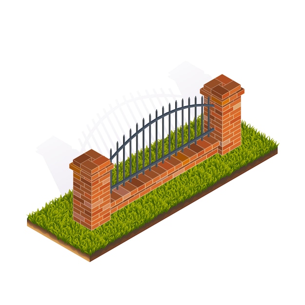 Fence isometric illustration