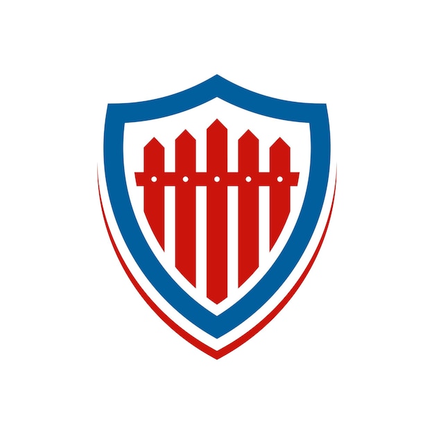 Fence and shield logo design