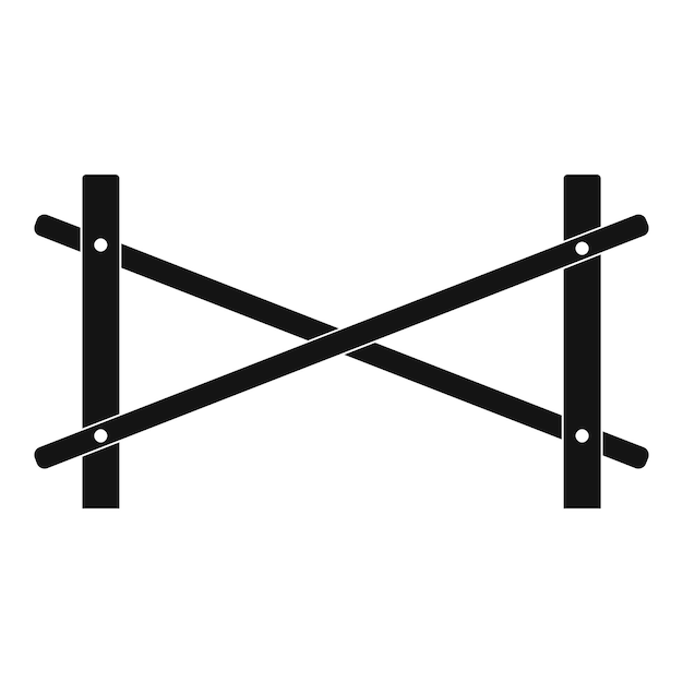 Vettore icona recinto di due aste illustrazione semplice dell'icona vettoriale di recinto di due aste per il web